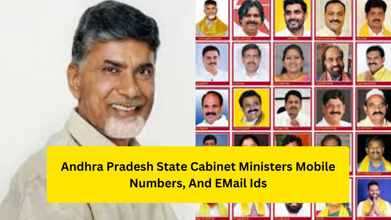 Andhra Pradesh State Cabinet Ministers Mobile Numbers, And EMail Ids